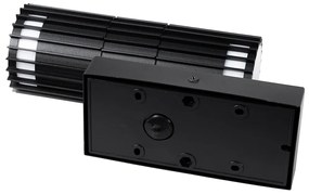 Външна стенна лампа черна с датчик за движение 2-светлина - Борис