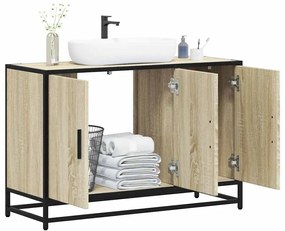 849270 vidaXL Шкаф за мивка за баня, дъб сонома, 90x33x60 см, инженерно дърво