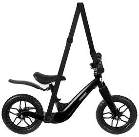 Детски велосипед KRUZZEL 12 с каишка за рамо - черно-розов Черен