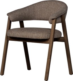 Кафяв тапициран трапезен стол с подлакътници Tunar – WOOOD