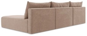 Светлокафяв разтегателен ъглов диван с място за съхранение Kalena – Makamii