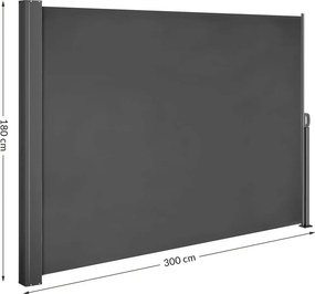 Разтегателна странична тента за тераси и балкони 180 x 300 см