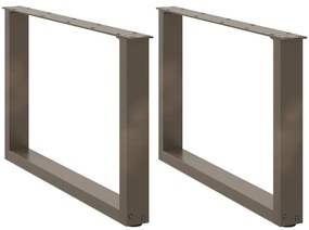 4013167 vidaXL Крака за масичка за кафе, U-образни, 2 бр., естествена стомана, 70 x (42-43) см, стомана