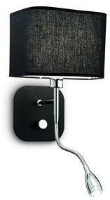 Ideal Lux - Стенна лампа 1xE14/40W/230V + LED/1W/230V черна