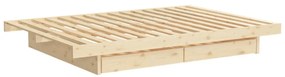 Двойно легло от масивен бор с място за съхранение с включена подматрачна рамка е естествен цвят 160x200 cm Kanso – Karup Design