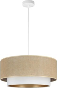 Пендел на кабел SARTA 1xE27/60W/230V, диам. 45 см, бял/юта