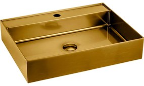 Мивка от неръждаема стомана в златисто 55x42 cm Aurum – Sapho