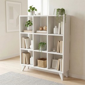 Библиотека Dokia TopMebel от меламин в бял цвят 88.4x19.8x100.3cm