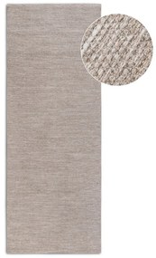 Бежова ръчно изработена пътека със смес от вълна 80x200 cm Pradesh Linen White – Elle Decoration