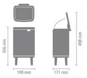 Бяло стоманено кошче за боклук 4 l Bo Hi – Brabantia