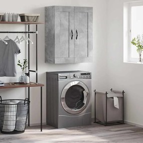 830376 vidaXL Стенен шкаф бетонно сив 69,5x34x90 см инженерно дърво