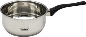 Касерола с двойно дъно Rosberg R51210E14K, 14 см, 1 литър, Бакелитена дръжка, Инокс