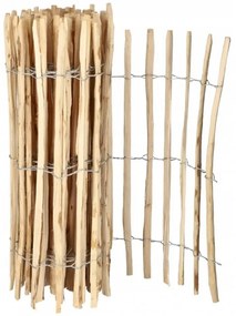 Градинска ограда от цепени лешникови пръчки, оплетени на тел 100 x 500 cm