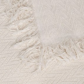 Кремаво покривало за легло от рециклиран памук 180x260 cm Spike – Ixia