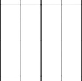 Параван за стая Walls, 4 панела, бял, 200x200 см, текстил
