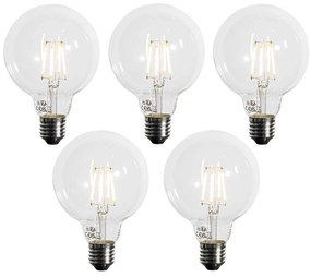 Комплект от 5 E27 3-степенна димируема LED крушка G95 4W 450lm 3000K