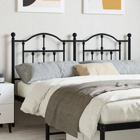 353472 vidaXL Метална табла за глава, черна, 140 см