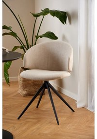 Бежов тапициран трапезен стол с подлакътници Ella – Actona