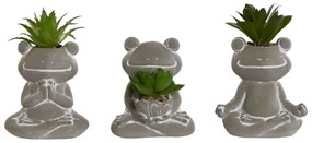Декоративно Растение Home ESPRIT полиетилен Цимент Жаба 7,5 x 5 x 11 cm (3 броя)