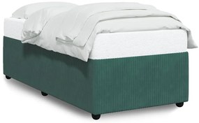 3284991 vidaXL Рамка за легло без матрак, тъмнозелена, 100x200 см, кадифе