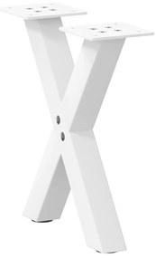 4012873 vidaXL Крака за масичка за кафе, X-образни, 2 бр., бели, 40 x (30-31) см, стомана
