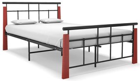 324892 vidaXL Рамка за легло, метал и дъбов масив, 120x200 см