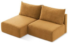 Оранжев разтегателен ъглов диван с място за съхранение (ляв ъгъл) Kalena – Makamii