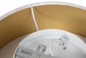 Модерна таванна лампа розова 30 см със златен интериор - Drum