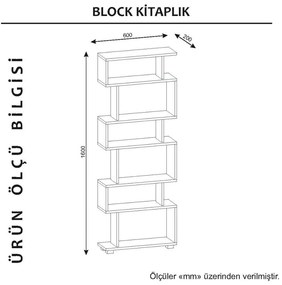 Бяла и кафява библиотека Blok - Woody Fashion