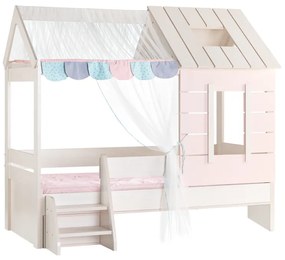 Детско легло къща Sonata Pink House, 90 х 200 см, Розово, Подматрачна рамка