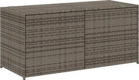 365314 vidaXL Градински сандък за съхранение, сив, 283 л, полиратан