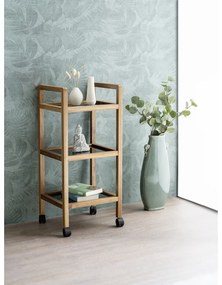 Рафт за баня от масивна акация в черен и естествен цвят 35x76,5 cm Fondi – Wenko