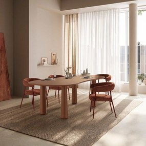 Кафява масичка за кафе с боров плот 110x220 cm Nahia – MOME