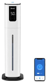 Ултразвуков смарт овлажнител за въздух Levoit OasisMist 1000S LUHM101SWUS, 55 м2, 27W, 10 л, Smart, Автономия 100 ч, Бял