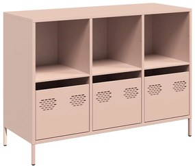 851365 vidaXL Бюфет, розов, 101,5x39x73,5 см, студеновалцувана стомана