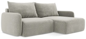 Светлосив разтегателен ъглов диван с място за съхранение (десен ъгъл) Kalena – Makamii