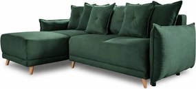 Зелен велурен разтегателен диван (променлив) Lazy Lukka - Miuform