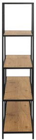 Черна етажерка за книги от дъб 135x150 cm Seaford - Actona
