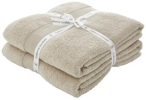 Бежови памучни хавлиени кърпи в комплект от 2 бр. от тери 90x140 cm Anti-Bacterial – Catherine Lansfield