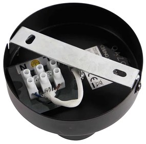 Дизайнерска таванна лампа черна с G95 рефлектор черен - Facile