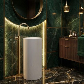 кран за мивка Rea Lungo Brush Gold