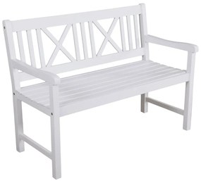 Бяла градинска пейка от масивно дърво Malmö – Garden Pleasure