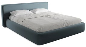 Синьо двойно тапицирано легло с място за съхранение и включена подматрачна рамка 180x200 cm Kiana – Makamii