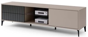 TV шкаф с drawers RONJA taupe/черен