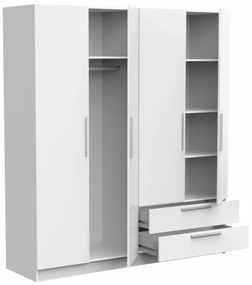 Гардероб 4-врати Glorious-Бял