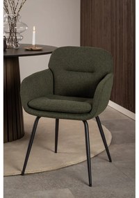 Тапициран трапезен стол с подлакътници в цвят каки Dora – Actona