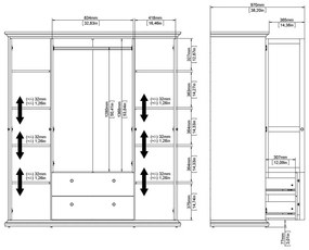 Бял гардероб 181x201 cm Paris – Tvilum