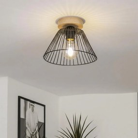 Brilagi - LED таванен полилей CERIA WIRE 1xE27/40W/230V Ø 30 см черен/дъб