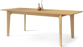 БАРИ Естествен дъб 180x90 cм (+2 вложки 45 cм) - ДЪРВЕНА ТРАПЕЗНА МАСА В ЯПОНСКИ/СКАНДИНАВСКИ СТИЛ, РАЗТЕГАТЕЛНА ДО 270 cм!