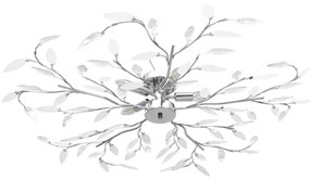 Лампа за таван с акрилни кристални листа за 5 крушки E14 бяла Angela